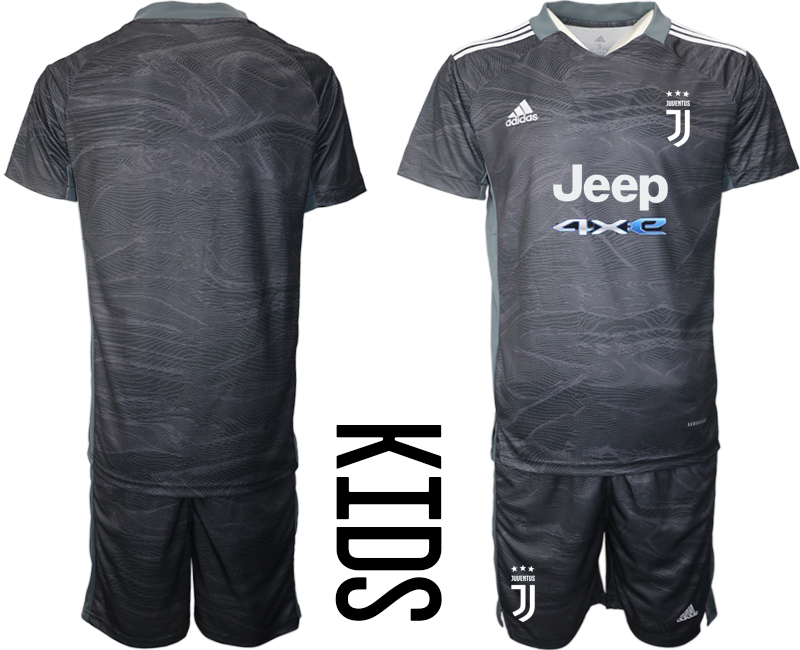 Youth 2021-2022 Club Juventus black goalkeeper blank Soccer Jersey